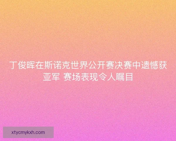 丁俊晖在斯诺克世界公开赛决赛中遗憾获亚军 赛场表现令人瞩目