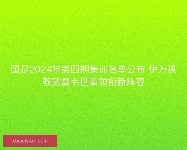 国足2024年第四期集训名单公布 伊万执教武磊韦世豪领衔新阵容